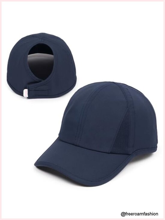 Patented Ponytail Baseball Cap, Feather-Light Active Hat with Open Back